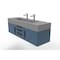 Castello Usa Nile 60" Wall Mounted Blue Vanity With Gray Top And Black Handles CB-MC-60BLU-BL-2053-GR - alternate 7